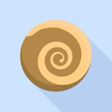 Choco swirl biscuit icon, flat style 库存插图
