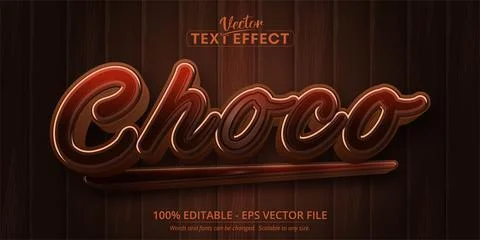 Choco text, cartoon style editable text effect Stock Illustration