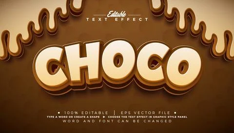 Choco Text Effect Design Editable Vector Graphic Style with 3d Chocolate Ty.. Stockillustratie