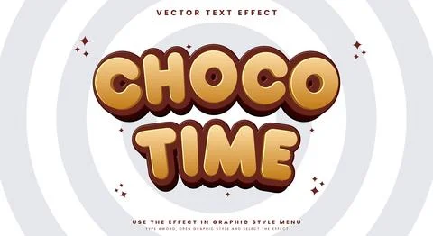 Choco Time Editable Text Effect Template Stock Illustration