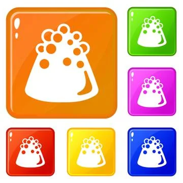 Choco truffle icons set vector color Illustrazione stock