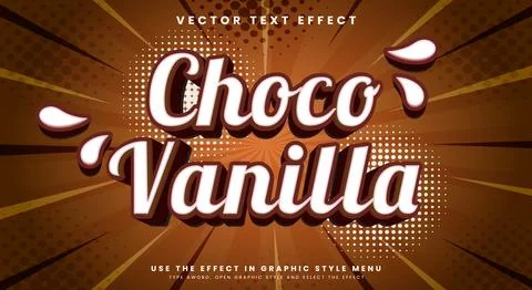 Choco Vanilla editable text effect Template Stock Illustration