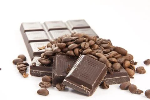 Chocobar with coffee beans Stock Photos