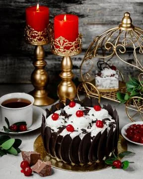 Chocolade cake on the table Stock Photos