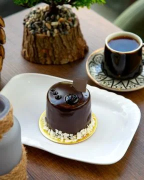 Chocolade dessert on the table Stock Photos