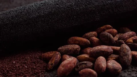 Chocolat metate, cacao beans Stock Footage 137931507