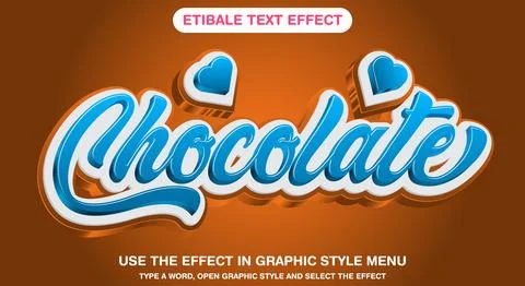 Chocolate 3D vector editable text effect Stock-Illustration
