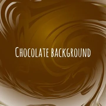 Chocolate abstract background. Brown wavy melted choco. Stock Illustration