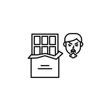 Chocolate, allergic face icon. Element of problems with allergies icon. Thin Stock Illustration