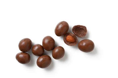 Chocolate with almonds Stock Photos