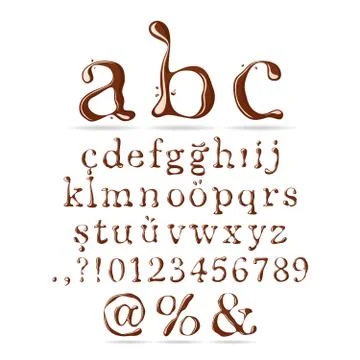 Chocolate Alphabet Lower Case Stock Illustration