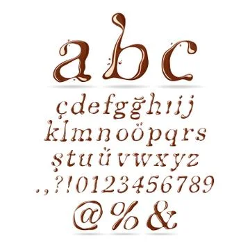 Chocolate Alphabet Lower Case Italic Stock Illustration