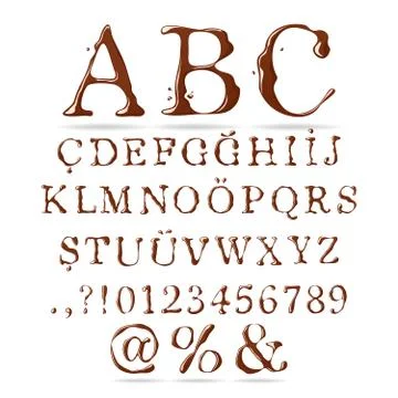 Chocolate Alphabet Upper Case Stock Illustration