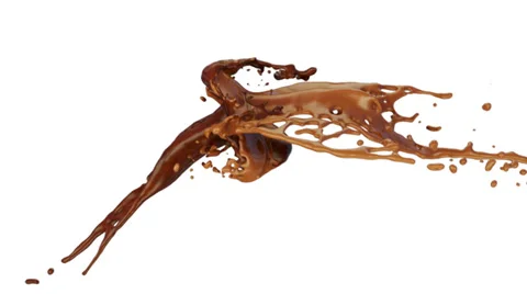 Chocolate and caramel splashes collide in slow motion (FULL HD) Stock Footage 36507403
