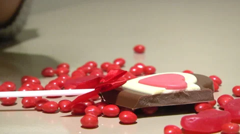 Chocolate and Cinnamon Hearts Stock Footage 34689855