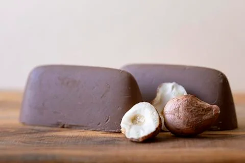Chocolate and hazelnut Stock Photos