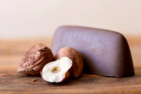 Chocolate and hazelnut Stock Photos