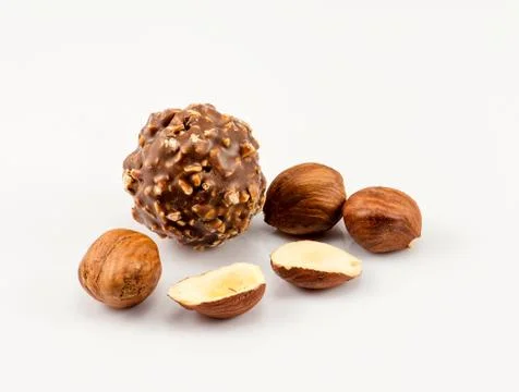 Chocolate and nuts Foto stock