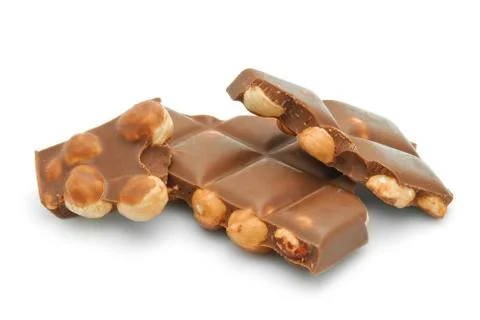 Chocolate and nuts Stock Photos