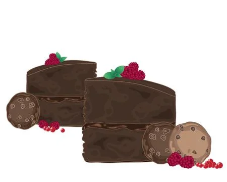 Chocolate and raspberries Illustrazione stock