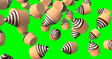 Chocolate and vanilla cupcake falling Video stock 108996566
