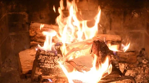Chocolate assortment box on fire part 4 Stock Footage 86146149