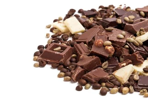 Chocolate assortment with coffee beans Stock Photos