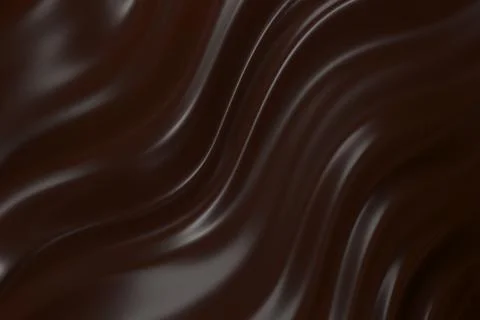 Chocolate background. Melted choco mass. Cocoa coffee milk wave flow. 3d re.. 스톡 일러스트