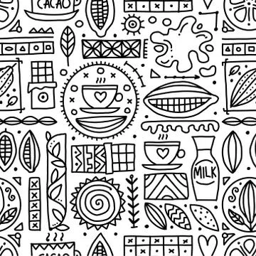 Chocolate background, seamless pattern for your design Stock Illustration