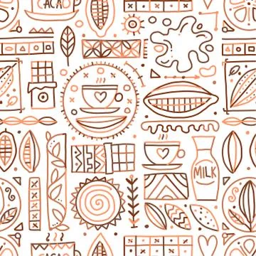 Chocolate background, seamless pattern for your design Stock Illustration