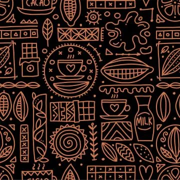 Chocolate background, seamless pattern for your design Stock Illustration