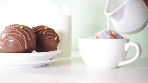 Chocolate ball bomb Stock Footage 167218258