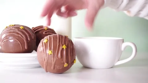 Chocolate ball bomb Stock Footage 167218271