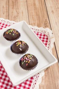 Chocolate Ball Cake Stock Photos
