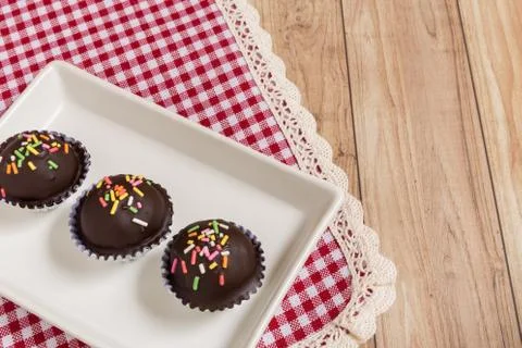 Chocolate Ball Cake Stock Photos