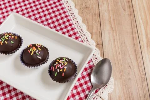 Chocolate Ball Cake Stock Photos