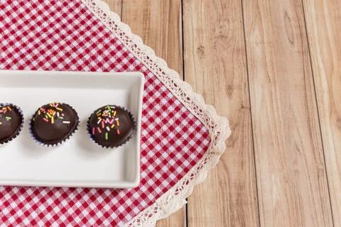 Chocolate Ball Cake Stock Photos