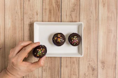 Chocolate Ball Cake Stock Photos