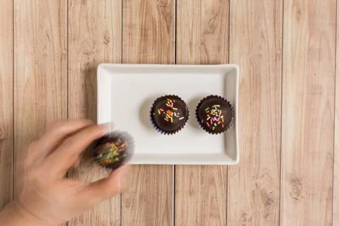 Chocolate Ball Cake Stock Photos