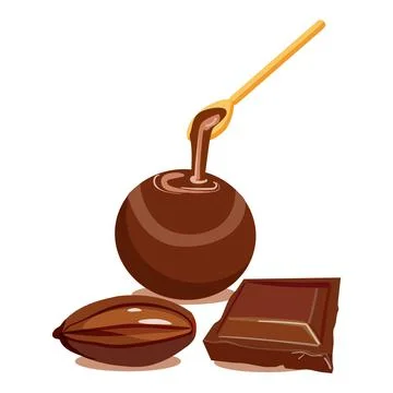 Chocolate ball icon cartoon vector. Cocoa bean Illustrazione stock