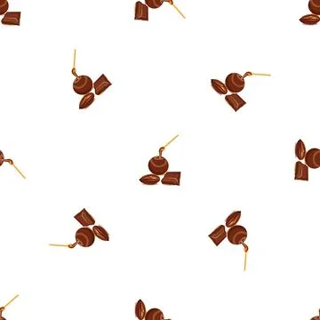 Chocolate ball pattern seamless vector Stock Illustration
