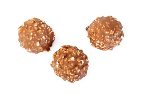 Chocolate ball on white background Stock Photos