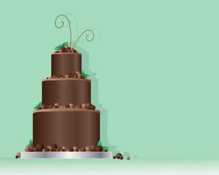 Chocolate balls cake Stock Illustration