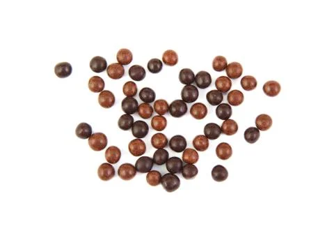 Chocolate balls on a white background. Foto stock