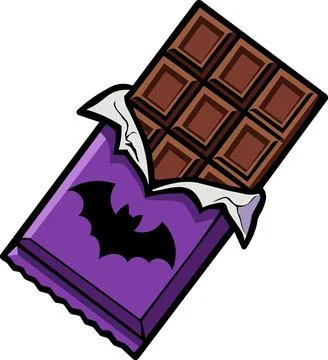 Chocolate Bar Bat Wrapper Halloween Icon Stock Illustration