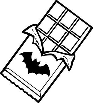 Chocolate Bar Bat Wrapper Halloween Icon Stock Illustration