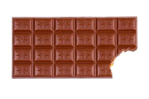 Chocolate bar with bite Stock Photos