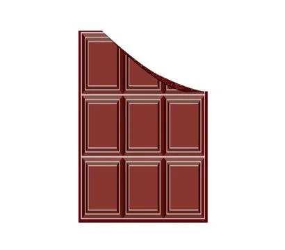 Chocolate bar broken. Vector illustration on an isolated background. Stock Illustration