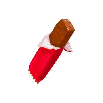 Chocolate bar, candy snack in wrapper package Stock Illustration