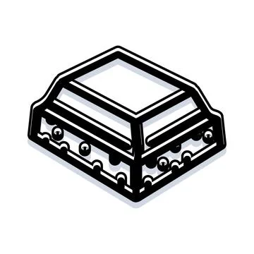 Chocolate bar chunk isometric icon illustration Stock Illustration